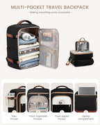 LOVEVOOK 40L Travel Backpack Carry on Flight Approved, Personal Item Bag with 3 Packing Cubes, Travel Backpack for Women Fits