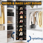 SpaceAid 8 Tier Rotating Shoe Rack Tower, Spinning Shoe Display Lazy Susan, Revolving 360 Shoe Rack Storage Round Carousel, V
