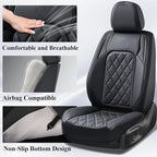 Coverado Car Seat Covers Full Set, Black Seat Covers, Waterproof Faux Leather Car Seat Cover, Luxury Car Seat Cover, Automoti