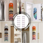 2 Pack Hat Organizer for Baseball Caps, Hat Rack for Wall with Strong Adhesive, Hold Up to 20 Hats, Hat Rack for Door Closet,
