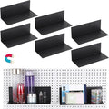 Kokone 6 Pack Magnetic Pegboard Shelves for Storing or Displaying, 10x4.3 Inch Flat Display Shelves for Pegboard, Wall Pegboa