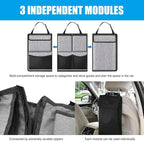 Hanging Car Trunk Organizer, Detachable Seat Back Storage Bag with Lids & 7 Large Pockets, Waterproof Space Saving Cargo