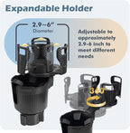 Car Cup Holder Expander, 2 in 1 Extra Cup Holder for Car, Double Automotive Holder Extender Adapter, Compatible with Hydro Flask, Yeti, Nalgene, 32/40 oz Large Bottles Drinks Mugs, OtterVerz 11