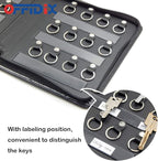 OFFIDIX Portable Zippered Key Case,Leather Portable Key Cabinet 24 Key Hooks Key Organizer,Manager & Landlord Key Holder, Bus