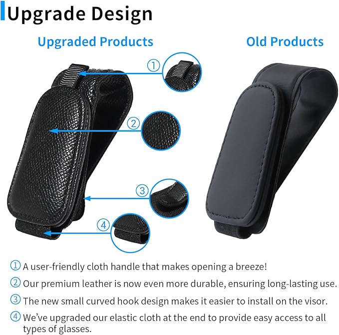 Yuoyar 2 Packs Magnetic Sunglass Holder for Car Visor - Universal Sunglasses Clip for Different Size Eyeglasses - Convenient Interior Car Accessories (Black)