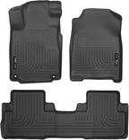 Husky Liners Weatherbeater Floor Mats | Fits 2015-2016 Honda CR-V | Front & 2nd Row, 3-pc Black - 98471