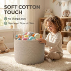JMvicyroam 65L Extra Large Blanket Basket for Living Room - Woven Cotton Rope Laundry Hamper with Reinforced Handles - Storag