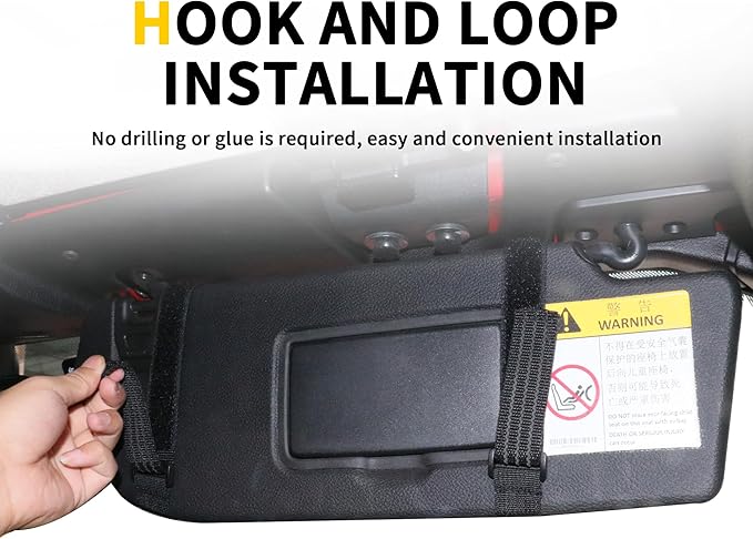Tactical Sun Visor Organizer Visor Storage Compatible with 2018-2026 Jeep Wrangler JL 4XE Gladiator JT Accessories Car Sun Visor Sunglasses Holder Webbing Molle Panel, 2x Driver Passenger