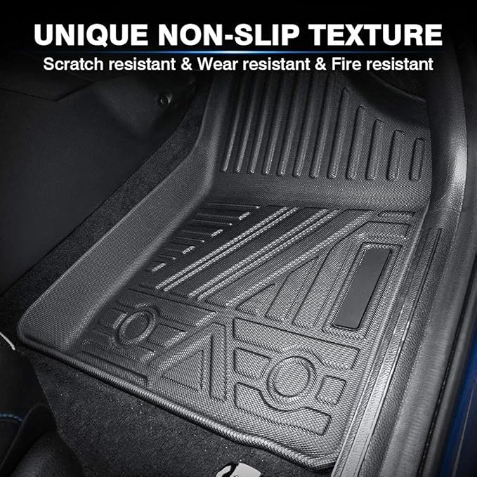KUST Floor Mats for Cadillac XT5 2017-2025, All Weather TPE Rubber Floor Liners for XT5 Accessories Front Rear 2 Row High Side