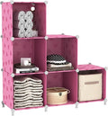 UNKU Cube Storage Organizer, 6 Cube Closet Organizer Storage Shelves, DIY Stackable Bookcase, Clothes Organizer Shelf for Clo