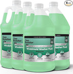 Clean Revolution EV Windshield Washer Fluid, 128oz 4-Pack, 100% Methanol-Free, Winter Ready up to -15°F, Compatible with Elec