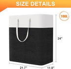 TasticTotes laundry basket 3-Pack, laundry hamper, Hamper with handles, collapsible laundry baskets, Waterproof dirty clothes