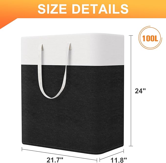 TasticTotes laundry basket 3-Pack, laundry hamper, Hamper with handles, collapsible laundry baskets, Waterproof dirty clothes