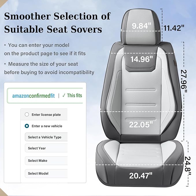 Coverado Car Seat Covers Full Set, Seat Covers for Cars, Front Seat Covers and Back Seat Cover Waterproof Leather Automotive 