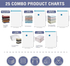 Cozy Essential Vacuum Storage Bags, 80% Compression Vacuum Seal Space Saver Plastic Packaging Bags for Clothes, Blankets, Pil