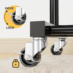 Double Clothing Rack, Clothes Rack for Hanging Clothes, Rolling Garment Rack with Adjustable Rod, Black