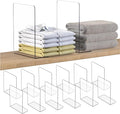 OKPOW Shelf Dividers Closet Organizer - 12" Tall X 9" Deep Acrylic Clear Sturdy Separate for Clothes Purse - Adjustable Space