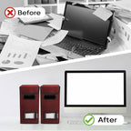 BALEINE File Organizer Box with Lid, Collapsible File Folder Organizer with Plastic Slide, Hanging File Folder Box for Office