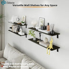 Floating Shelf Board for Wall 5/8" – No Brackets – 36" L x 12" W x 0.6" T Ash Melamine Wood Floating Shelves for Bathroom, Ki