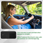 PATIKIL 1Pcs Car Sun Visor Organizer, 12.8 x 6.5 Inch PU Leather Vehicle Storage Pouch Holder for Sunglasses Card Pen Driver License Car Accessories, Black