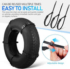OUNONA Motorcycle Tire Chains 20 Pcs Universal Anti-Slip Snow Chains Snow Cable for Motor Bike Tires for Winter Ice Traction 