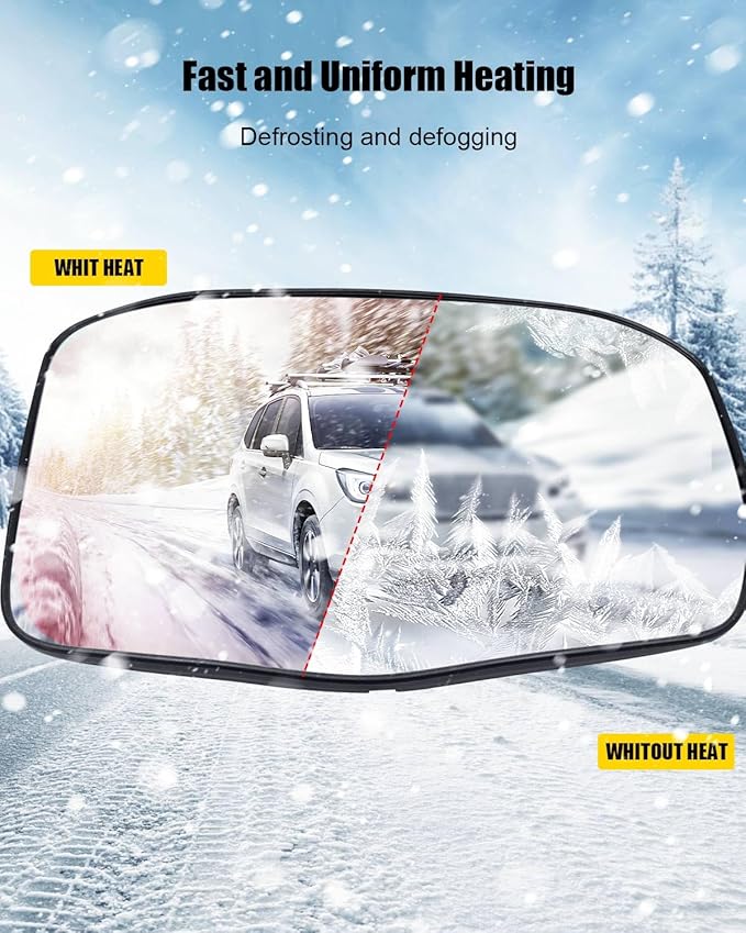 Passenger Side Heated Mirror Glass Fit for Honda CR-V CRV 2023-2025 EX EX-L LX Sport Touring Turbo Hybrid-Sport, Right Rear View Mirror Glass, Quickly Defogging to Maintain Clear Visibility