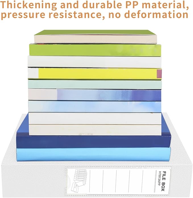 HUA JIE 2 Pack A4 Storage File Boxes Archives Case,65mm Spine,Box File Document Storage Box with Metal Clip for Office School