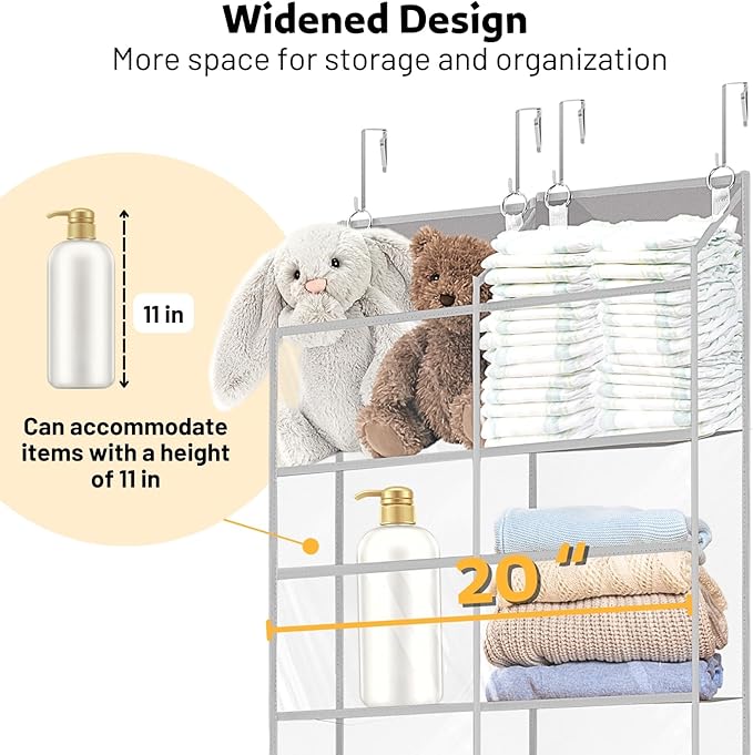Over the Door Organizer 5 Tiers,Extra Large Behind Door Storage of 10 Compartments,50 lbs Weight Capacity Over the Door Stora