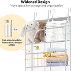 Over the Door Organizer 5 Tiers,Extra Large Behind Door Storage of 10 Compartments,50 lbs Weight Capacity Over the Door Stora