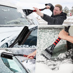 FOVAL 27" Snow Brush with Wider Ice Scraper (4.73" Width)(2 Pack), Snow Removal Car Brush with Comfortable Foam Grip for Cars, Trucks, SUVs, Windshield (Heavy Duty ABS, PVC Brush)
