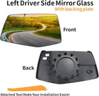 Left Driver Side Mirror Glass Compatible with 2019 2020 2021 2022 2023 2024 2025 Chevy Silverado 1500 GMC Sierra 1500 With backing plate Heated (with a tool) Replace# GM1324159 84309708