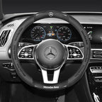 Car Steering Wheel Cover Fusion Carbon Fiber Premium Leather Non-Slip, Breathable, Trendy Accessories with Car Accessories (New-Black)