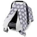 Rquite Car Seat Cover Baby, Carseat Covers for Boy Girl, Minky Infant Car Seat Cover Winter, Peekaboo Opening Car Seat Canopy