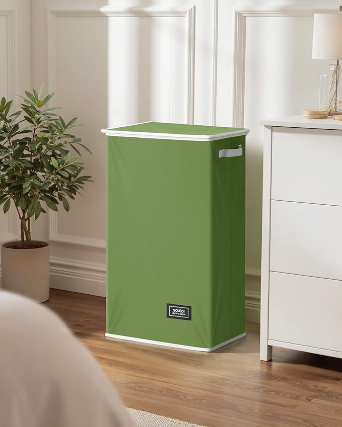 SOLEDI Laundry Hamper with Lid 100L Large & Tall Collapsible Laundry Basket, Clothes Hamper with Bag Removable Easy to Carry,