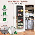 Black Over Door Wrapping Paper Organizer Storage with 3 Removable Drawers & Side Pockets – Dual Use Design with Elastic Strap