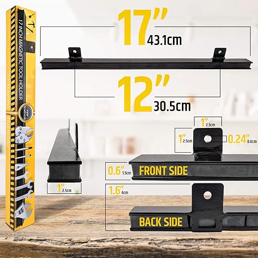 17" Heavy-Duty Magnetic Tool Holder (Upgraded Version) - Extremely Powerful Magnetic Pull Force to Hold Heavy Tools - Profess
