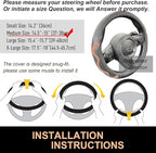 PINCTROT Comfy Grip Steering Wheel Cover, Anti-Slip Design, Universal 14.5-15 Inch(Silicone Brown)