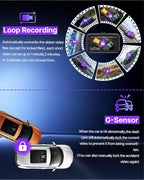 Dash Cam Front and Rear, 2.5K Dual Dash Camera W/ 64GB Card,3" IPS Screen Dash Cam Built-in 5G WiFi, Car Camera with G-Sensor