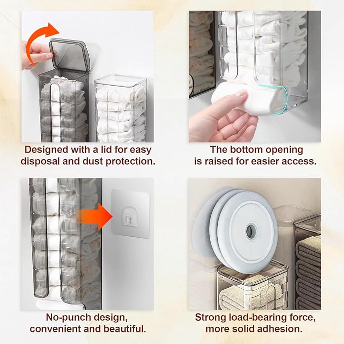 JEPELUS 2 PCS Underwear Storage Box Wall Mounted Drawer Organizer, Transparent Sock and Underwear Organizer, Multipurpose Cov
