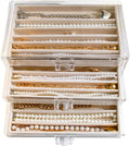 YUFONG Necklace Holder Organizer, Dustproof Necklace Box Velvet Necklace Organizer Box with Lid Clear Acrylic Dustproof Stack