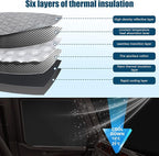 Side Window Sun Shade for Peterbilt 579 2022-2026, 567 2014-2026, Custom Fit 210T Reflective Sunshade for Semi Truck, 6-Layer Heat Insulation Privacy Protector, Block 99% UV Rays, 2PCS