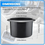 SDTC Tech Black Sofa Cup Holder, Universal Plastic Recessed Cup Holder for RV Boats, Cars, Sofas and Golf Carts (2-Piece)