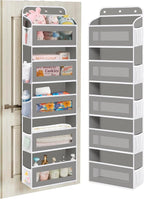 KYEVIS Over The Door Organizer, 5 Shelves Closet Door Hanging Organizer with 10 Mesh Pockets, Nursery Closet Organizer, Baby 
