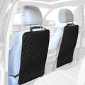 FH Group Faux Leather Auto Seat Back Kick Protectors –2 Pack Diamond Stitched Back Seat Protector for Driver and Passenger Se
