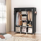 VTRIN Portable Closet, Large Capacity Portable Wardrobe with 2 Hanging Rods and 8 Storage Shelves, Sturdy Free Standing Close