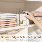 Purse Organizer for Closet Shelf Dividers: 4 Pack Acrylic Clear T-shaped Vertical Shelves Separators - Durable Space Saver Ea
