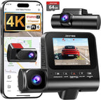 4K 3 Channel Dash Cam Front and Rear, Dash Camera for Cars, STARVIS 2 Sensor Dash Camera with HDR Night Vision, 24H Parking M
