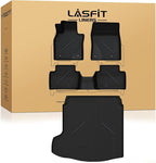 LASFIT Floor Mats & Cargo Liner Fit for Mazda 3 2019-2026 (Only Fits Sedan) All Weather TPE Custom Fit 2019-2024 2025 2026 Floor Liners Front & Rear Row & Trunk Full Set Mats Accessories, Black