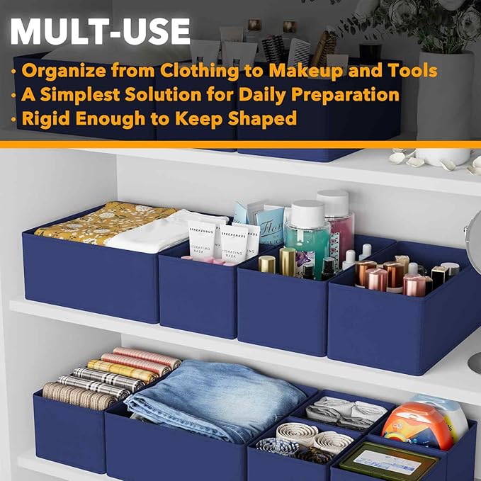 SpaceAid Drawer Organizer for Clothes, 12 Pack Dresser Drawer Organizer Bins, Closet Organizers and Storage Dividers for Clot
