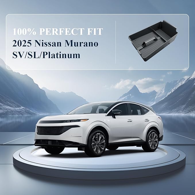 BIBIBO for 2025 2026 Murano Center Console Organizer 2025-2026 Nissan Murano SV/SL/Platinum Console Tray 2025+ Nissan Murano Accessories 2025 Murano Armrest Insert Organizer